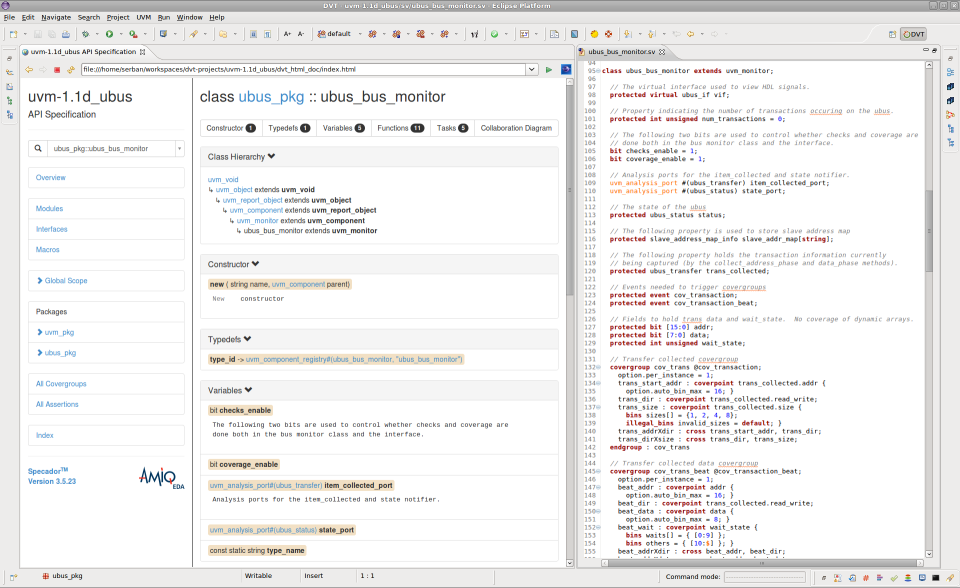 screenshot of DVT Eclipse IDE